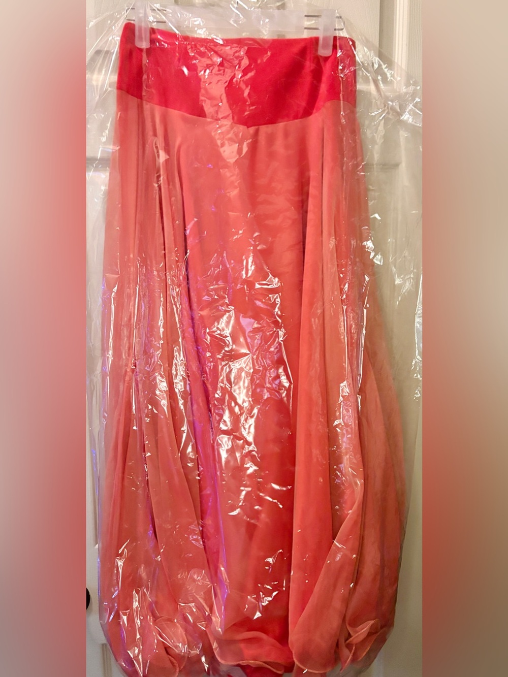 Handmade Coral Suede-Waist Tulle Chiffon Circle Maxi Skirt S/M - Picture 16 of 16